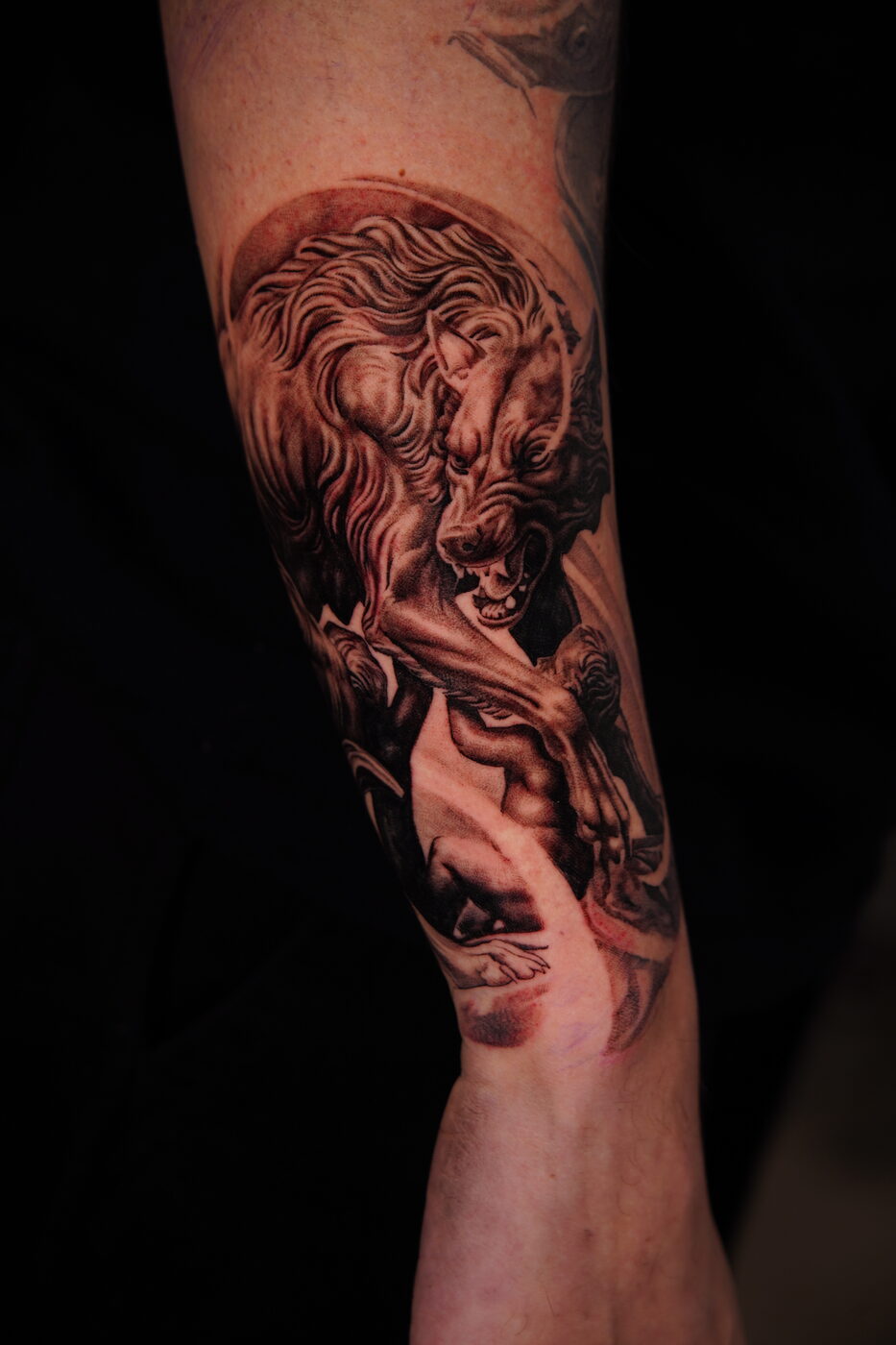 Knight of Patience — black and grey abstract realism tattoo by Zackel